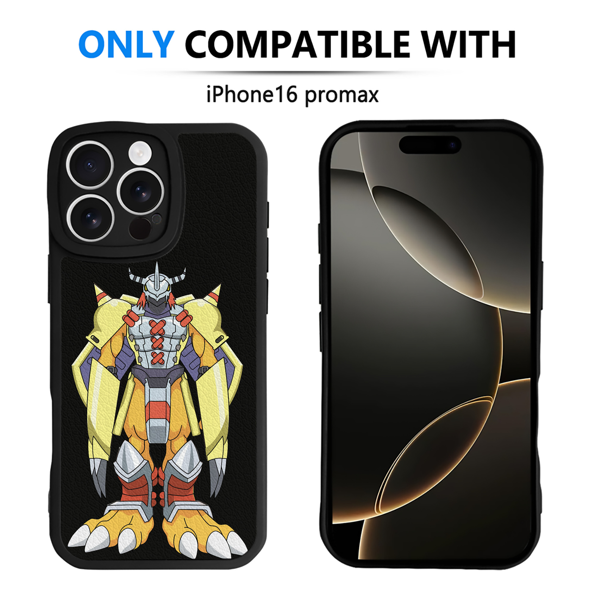 （画像用） Digimon デジタルモンスター/デジモン 【iPhone 16シリーズ対応】シリコンスマホケース（レザー調） 材質：シリコン